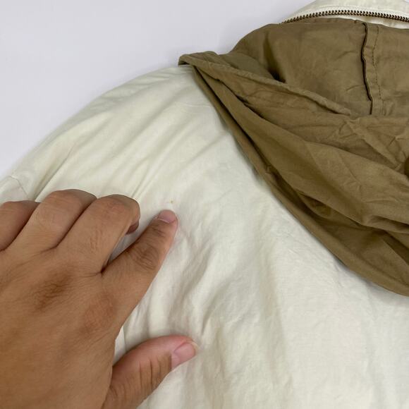 VTG Polo by Ralph Lauren Ivory tan hooded puffer jacket down feather Men's XL - Picture 9 of 16